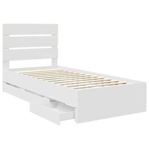 Rám postele se zásuvkou Bílá 90 x 200 cm Inženýrské dřevo - obrázek 5