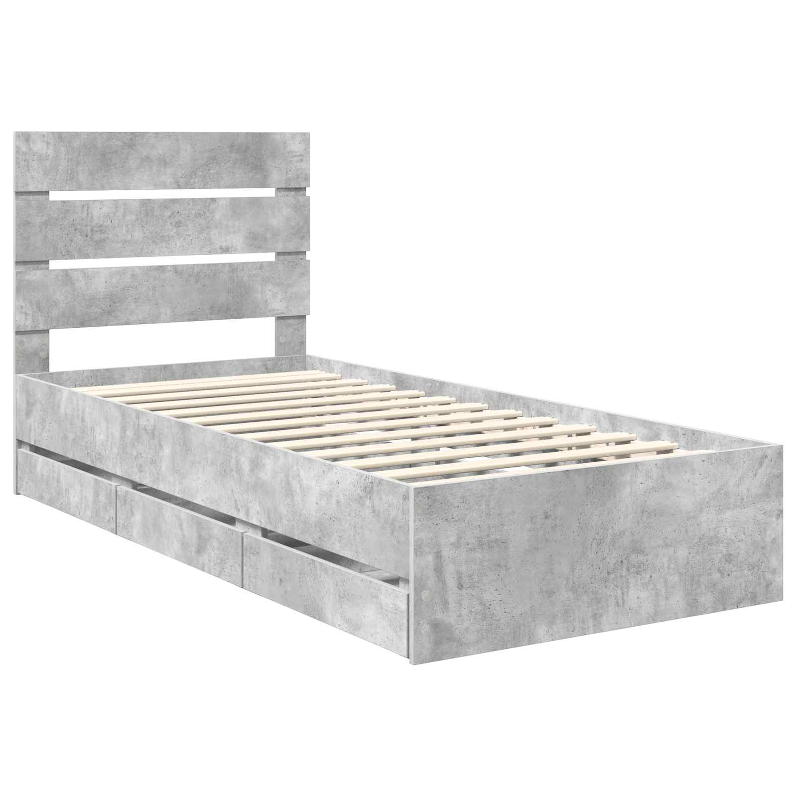 Voodi raam sahtliga peaga Betoonhall 90 x 200 cm Inseneripuit 4 Kõik vajalik sinu aeda ja koju! Voodi raam sahtliga peaga Betoonhall 90 x 200 cm Inseneripuit - Image 4