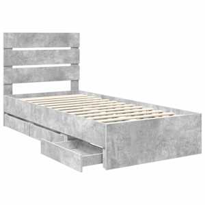 Rám postele s čelo Betonově šedá 90 x 200 cm Inženýrské dřevo - obrázek 5