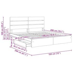 Postel s úložným prostorem Bílá 180 x 200 cm kompozitní dřevo - obrázek 14