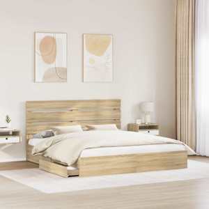 Postel s úložným prostorem s čelo Sonoma dub 180 x 200 cm - obrázek 3