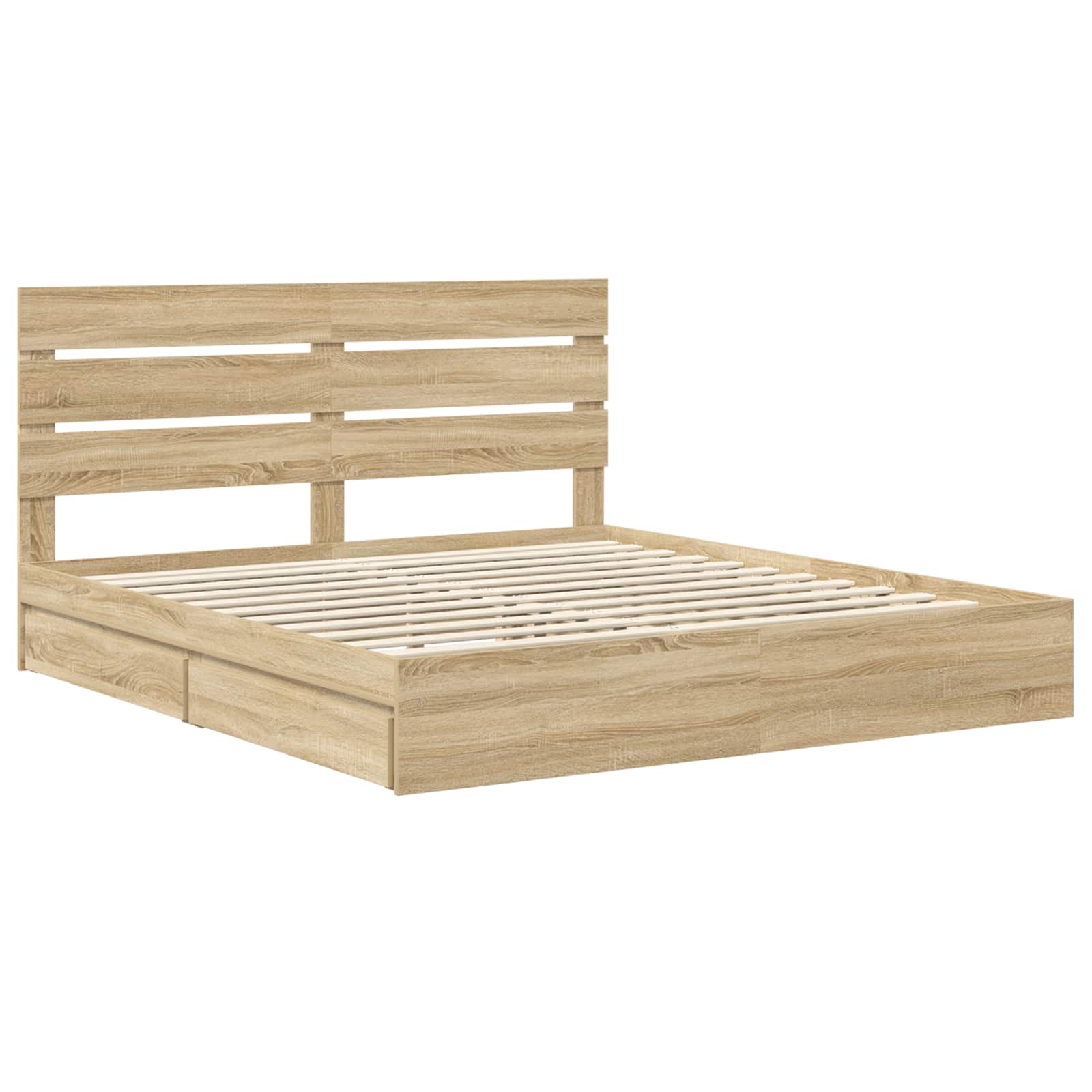 Opslag bed met lade Sonoma Eiken 180 x 200 cm Bewerkt hout | luizaXL | Dé meubelwinkel voor elk interieur Opslag bed met lade Sonoma Eiken 180 x 200 cm Bewerkt hout - Afbeelding 4