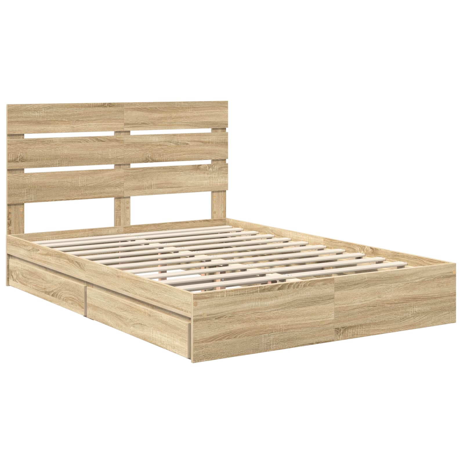 Opslag bed met lade Sonoma Eiken 160 x 200 cm Bewerkt hout | luizaXL | Dé meubelwinkel voor elk interieur Opslag bed met lade Sonoma Eiken 160 x 200 cm Bewerkt hout - Afbeelding 4