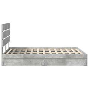 Postel s úložným prostorem s čelo Betonově šedá 140 x 190 cm - obrázek 9