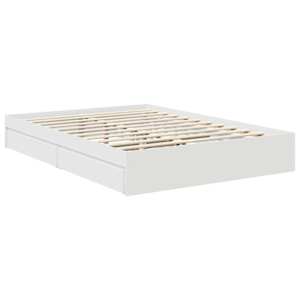 Postel s úložným prostorem Bílá 135 x 190 cm kompozitní dřevo - obrázek 6