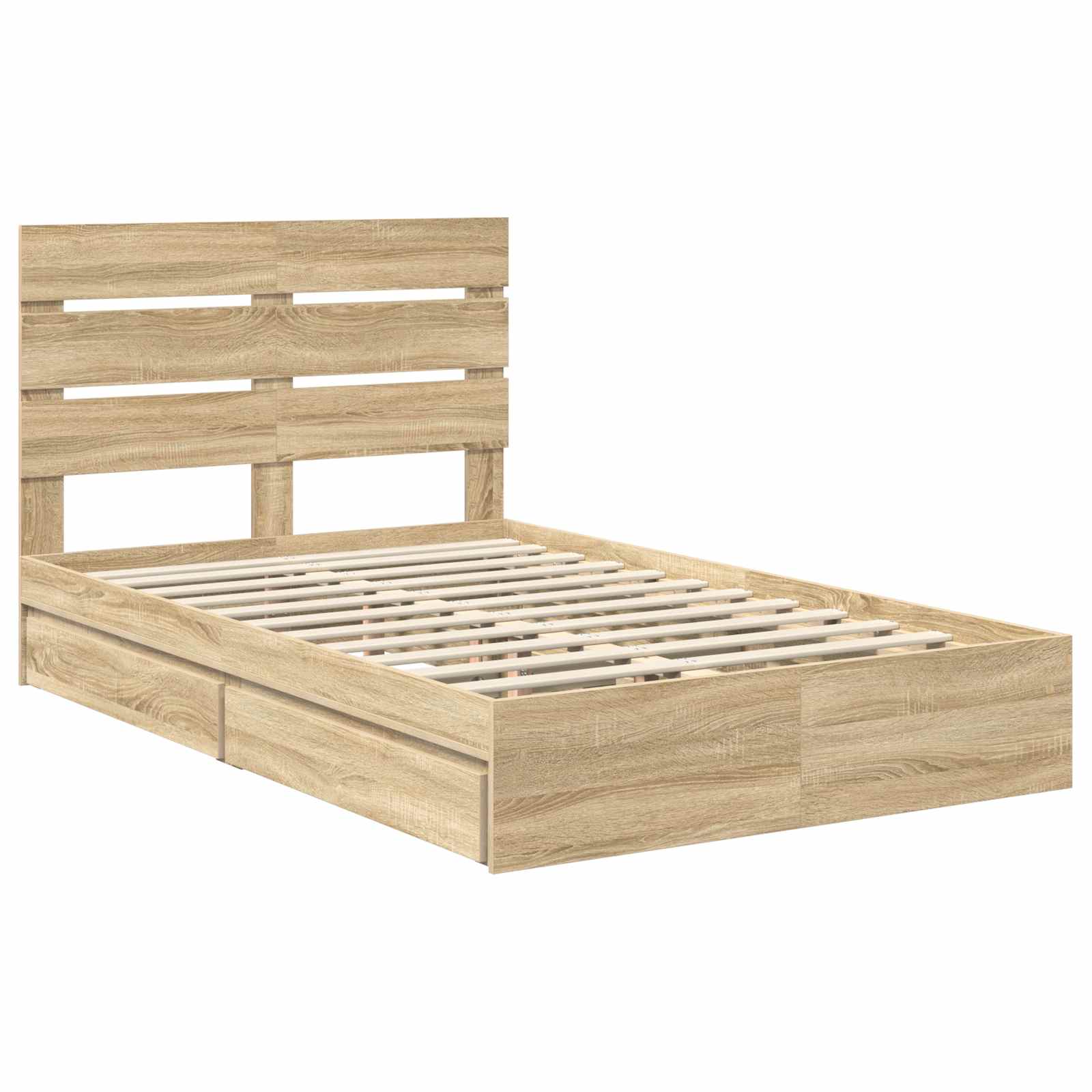 Opslag bed met lade Sonoma Eiken 135 x 190 cm Bewerkt hout | luizaXL | Dé meubelwinkel voor elk interieur Opslag bed met lade Sonoma Eiken 135 x 190 cm Bewerkt hout - Afbeelding 4
