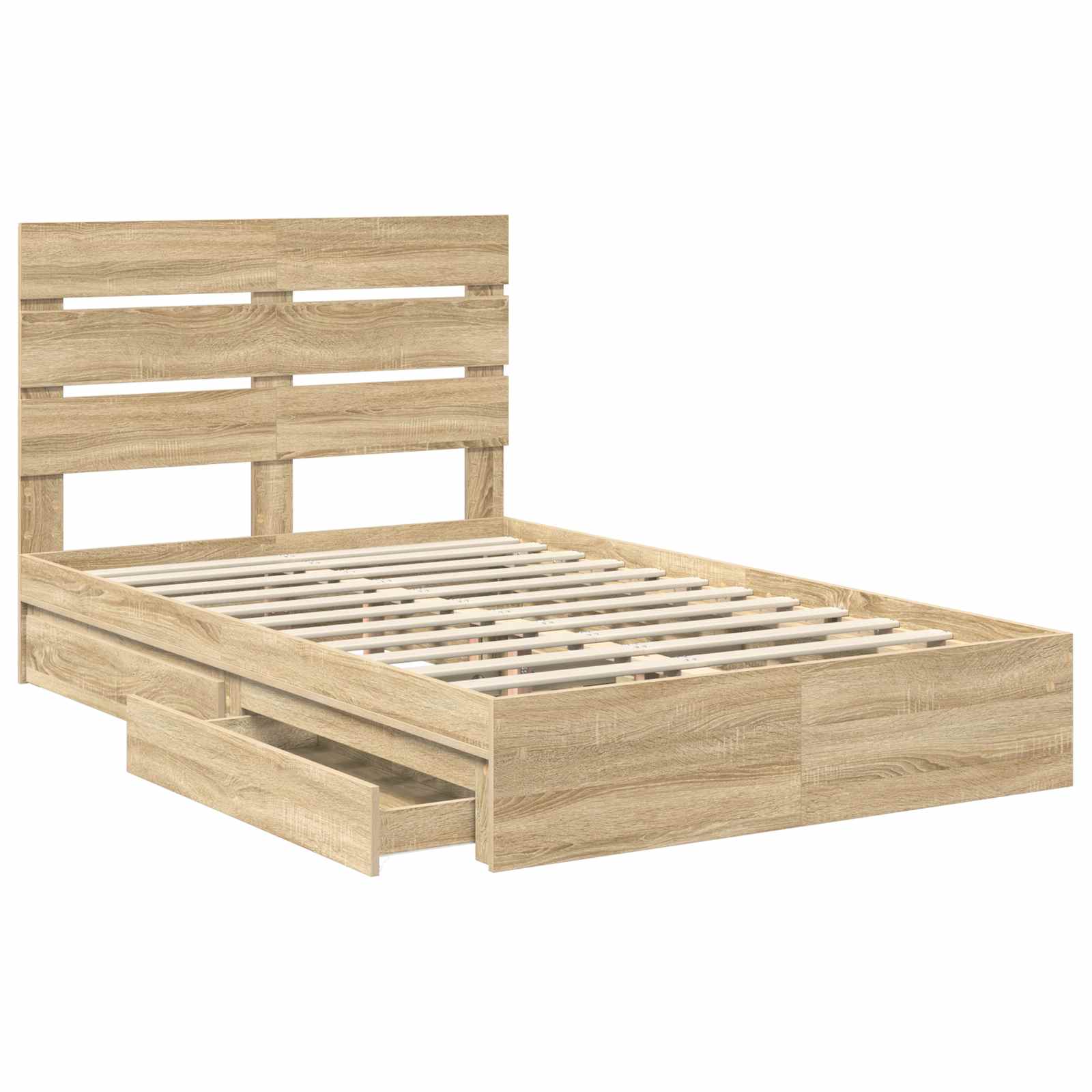 Opslag bed met lade Sonoma Eiken 135 x 190 cm Bewerkt hout | luizaXL | Dé meubelwinkel voor elk interieur Opslag bed met lade Sonoma Eiken 135 x 190 cm Bewerkt hout - Afbeelding 5