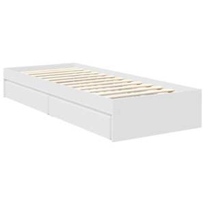 Postel s úložným prostorem Bílá 120 x 200 cm kompozitní dřevo - obrázek 6