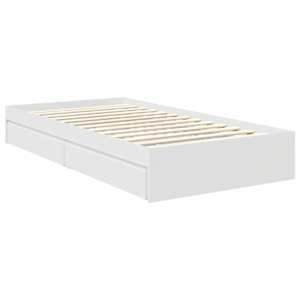 Postel s úložným prostorem Bílá 90 x 200 cm kompozitní dřevo - obrázek 6