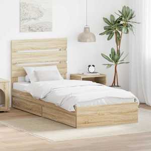 Postel s úložným prostorem s čelo Sonoma dub 90 x 190 cm - obrázek 1