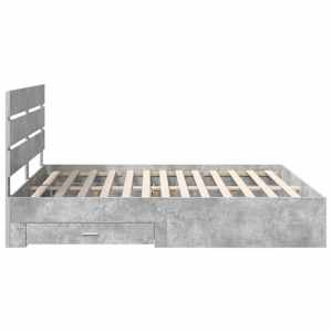 Rám postele s čelo Betonově šedá 200 x 200 cm kompozitní dřevo - obrázek 9
