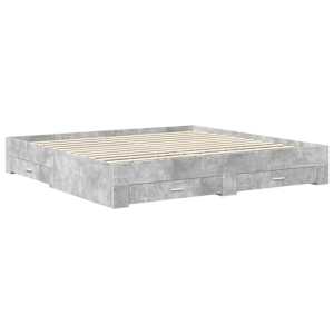 Rám postele s čelo Kouřový dub 200 x 200 cm kompozitní dřevo - obrázek 6