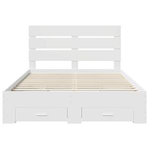 Rám postele se zásuvkou Bílá 160 x 200 cm kompozitní dřevo - obrázek 8