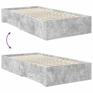 Rám postele s čelo Betonově šedá 100 x 200 cm kompozitní dřevo - obrázek 12