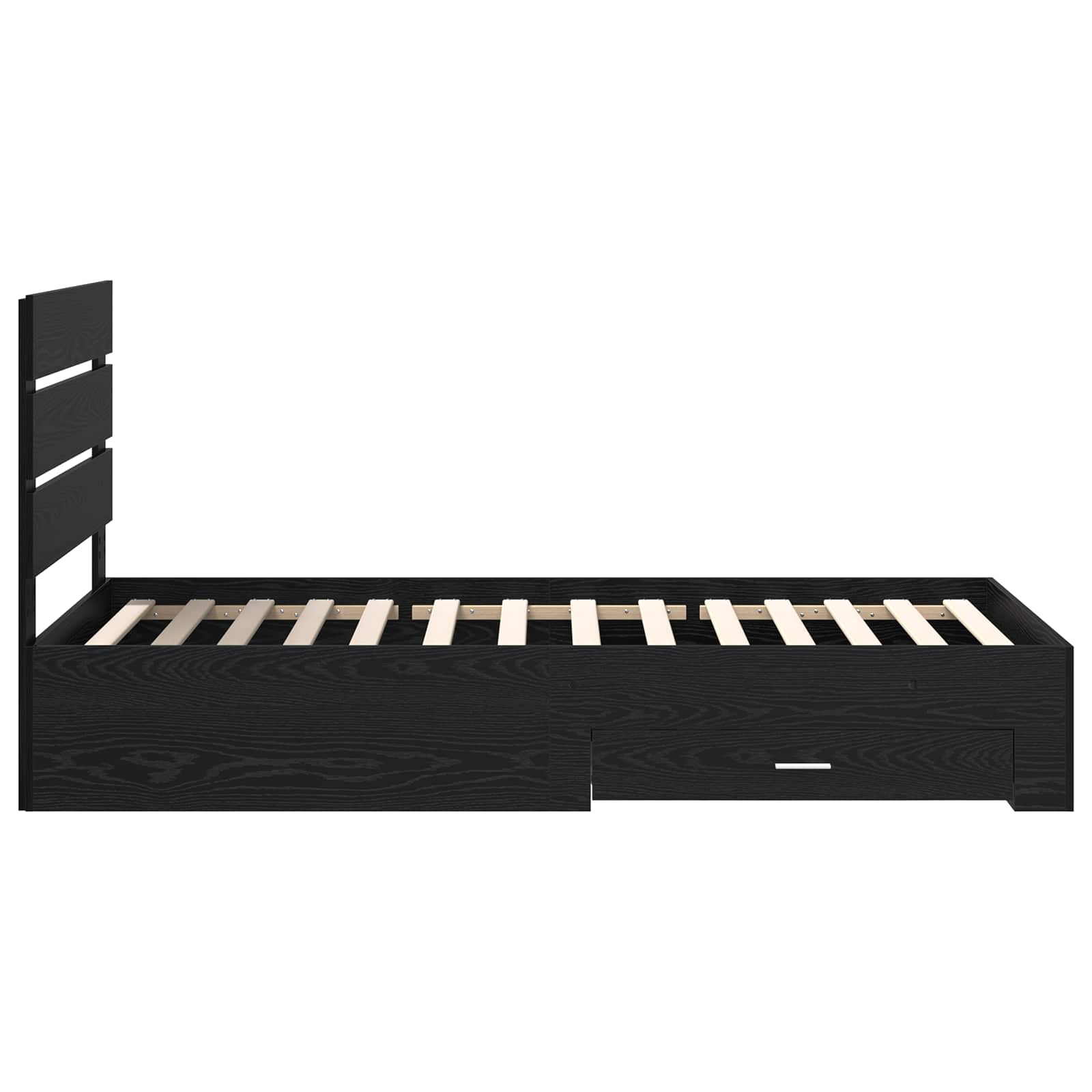 Voodi raam sahtliga peaga Must tamm 90 x 200 cm Tehispuit 8 Kõik vajalik sinu aeda ja koju! Voodi raam sahtliga peaga Must tamm 90 x 200 cm Tehispuit - Image 8