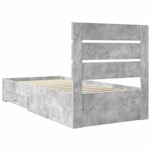 Rám postele s čelo Betonově šedá 90 x 200 cm kompozitní dřevo - obrázek 9