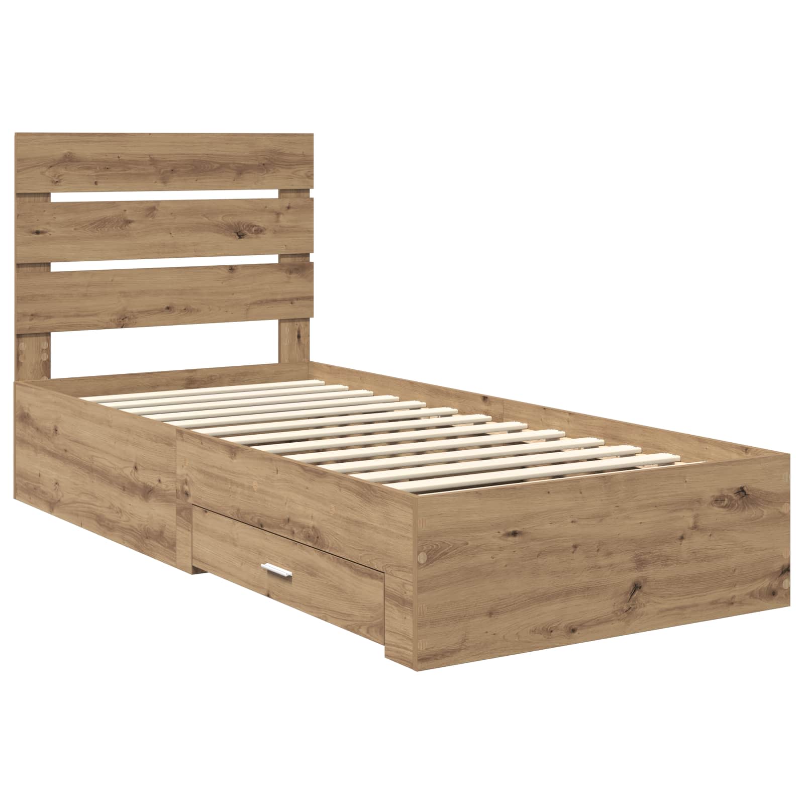 Konstrukcija postelje Umetni hrast 90 x 200 cm Konstruiran les - slika 4