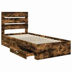 Rám postele Uzený dub a stříbrná 75 x 190 cm kompozitní dřevo - obrázek 5