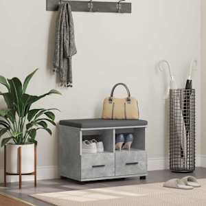 Haldna klop Beton Siva 60 x 38 x 46 cm Oblikovan Les in Tkanina