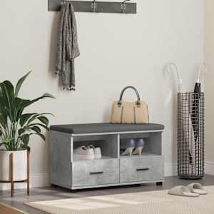 Haldna klop Beton Siva 80 x 38 x 46 cm Oblikovan Les in Tkanina