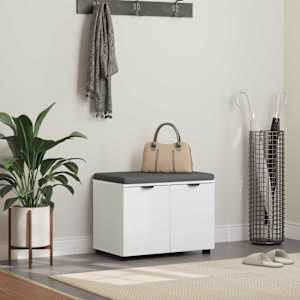 Haldna klop Bela 60 x 38 x 46 cm Oblikovan Les in Tkanina