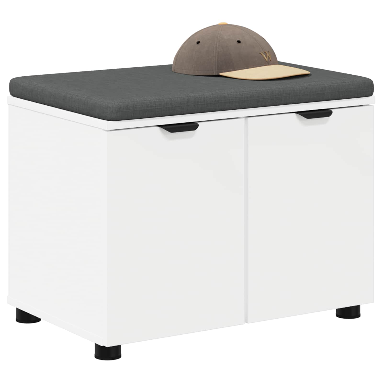 Haldna klop z blazino s shranjevanjem Bela 60 x 38 x 46 cm - slika 3
