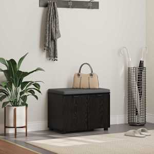 Haldna klop Črni Hrast 60 x 38 x 46 cm Oblikovan Les in Tkanina