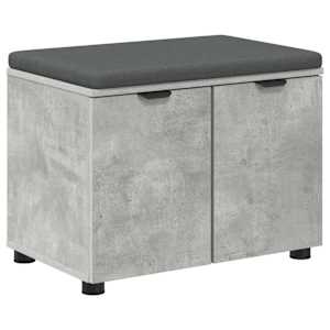 vidaXL Hallipink padjaga riiuliga uksega BetoonHall 60 x 38 x 46 cm