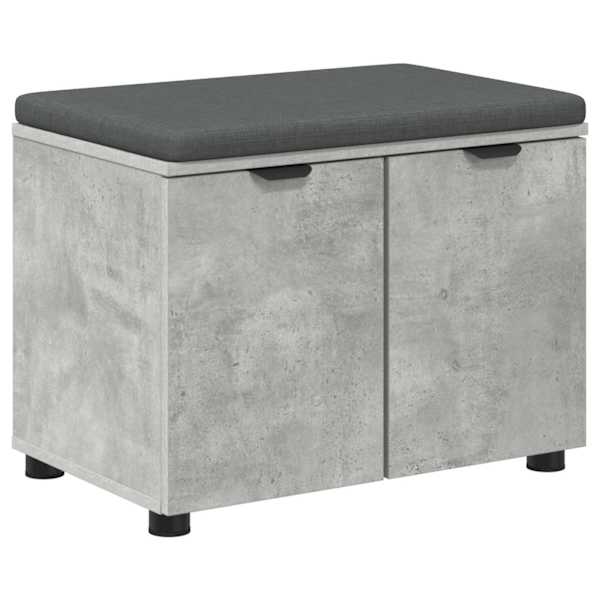 vidaXL Hallipink padjaga riiuliga uksega BetoonHall 60 x 38 x 46 cm