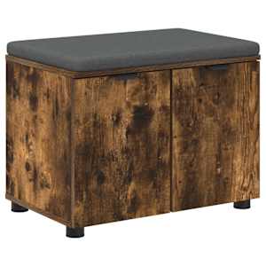 vidaXL Hallipink padjaga riiuliga Suitsetatud Tamm 60 x 38 x 46 cm