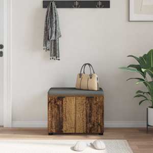 Chodbičková lavice s polštářem Staré dřevo 60 x 38 x 46 cm - obrázek 4