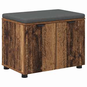 vidaXL Hallipink padjaga riiuliga uksega Vana puit 60 x 38 x 46 cm