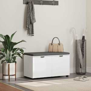 Haldna klop Bela 80 x 38 x 46 cm Oblikovan Les in Tkanina