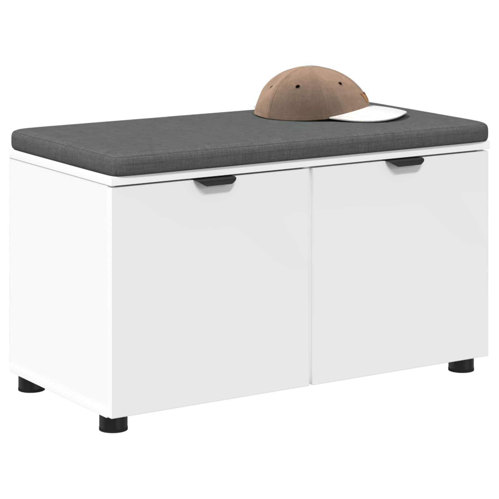 vidaXL Halbank met kussen met opslag met de deur Wit 80 x 38 x 46 cm