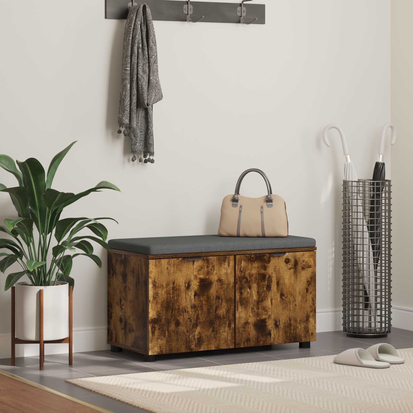 Пейка за коридор с възглавница Димян дъб 80 x 46 x 46 см