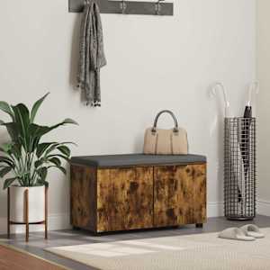 Haldna klop z blazino s polico Dimljeni Hrast 80 x 38 x 46 cm