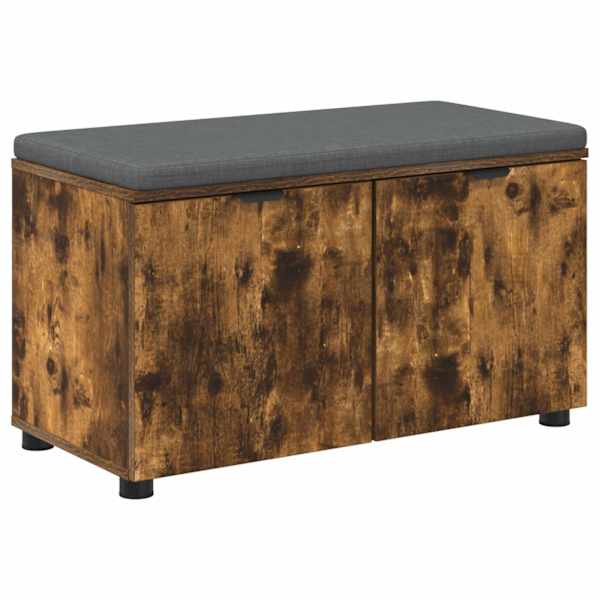 vidaXL Hallipink padjaga riiuliga Suitsetatud Tamm 80 x 38 x 46 cm