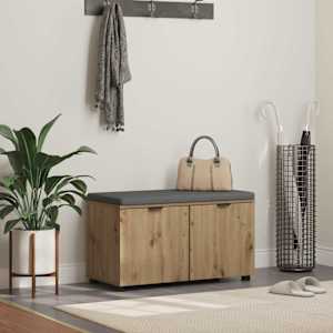 Haldna klop z blazino s polico Obrtni Hrast 80 x 38 x 46 cm