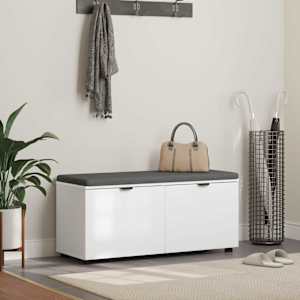 Haldna klop Bela 100 x 38 x 46 cm Oblikovan Les in Tkanina