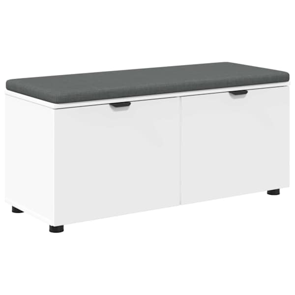 vidaXL Hallipink padjaga riiuliga ladustamisega Valge 100 x 38 x 46 cm