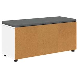 Chodbičková lavice s polštářem s policí Bílý 100 x 38 x 46 cm - obrázek 8