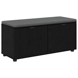 vidaXL Hallipink padjaga riiuliga uksega Must Tamm 100 x 38 x 46 cm