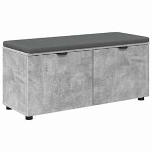 Chodbičková lavice s polštářem Betonově Šedá 100 x 38 x 46 cm - obrázek 2