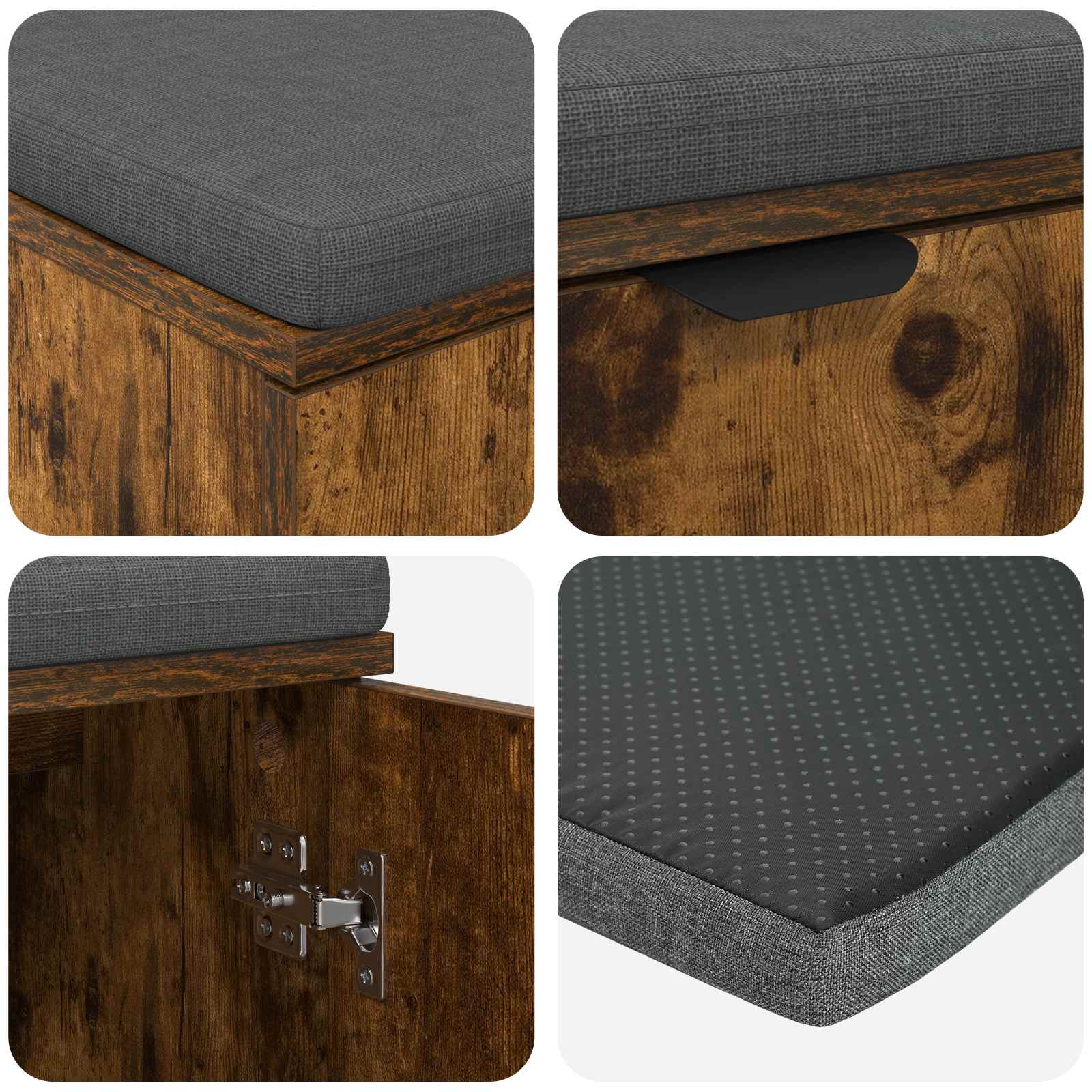 Пейка за коридор с възглавница Димян дъб 100 x 38 x 46 см - Image 9