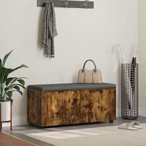 Haldna klop z blazino s polico Dimljeni Hrast 100 x 38 x 46 cm