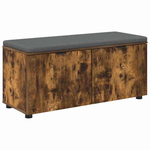 vidaXL Hallipink padjaga riiuliga Suitsetatud Tamm 100 x 38 x 46 cm