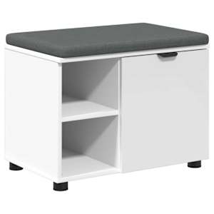 vidaXL Hallipink padjaga riiuliga ladustamisega Valge 60 x 38 x 46 cm