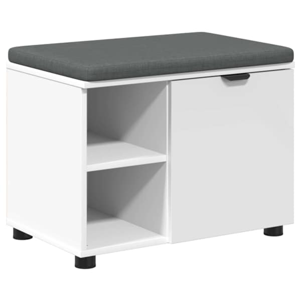 vidaXL Hallipink padjaga riiuliga ladustamisega Valge 60 x 38 x 46 cm