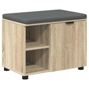 vidaXL Hallipink padjaga riiuliga uksega Sonoma tamm 60 x 38 x 46 cm