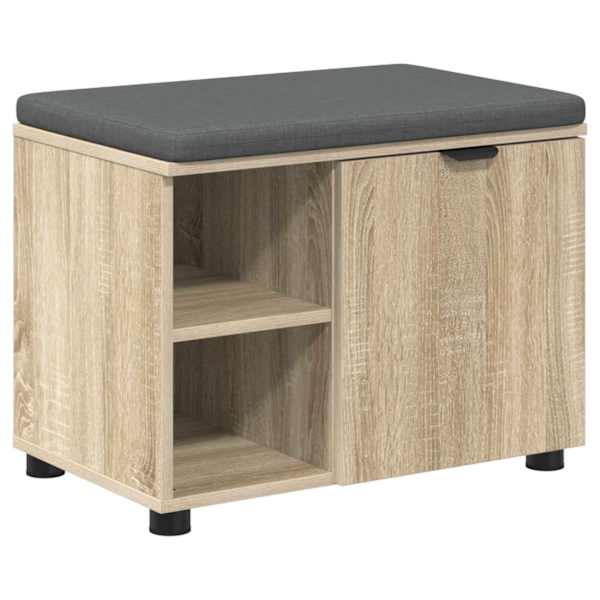 vidaXL Hallipink padjaga riiuliga uksega Sonoma tamm 60 x 38 x 46 cm